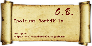 Opoldusz Borbála névjegykártya